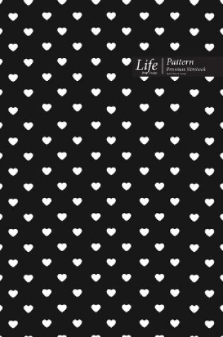 Cover of Hearts Pattern Composition Notebook, Dotted Lines, Wide Ruled Medium Size 6 x 9 Inch (A5), 144 Sheets Black Cover