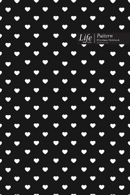 Book cover for Hearts Pattern Composition Notebook, Dotted Lines, Wide Ruled Medium Size 6 x 9 Inch (A5), 144 Sheets Black Cover