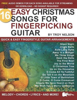 Book cover for 16 Easy Christmas Songs for Fingerpicking Guitar