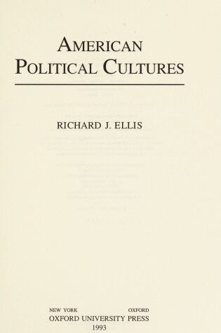 Cover of American Political Cultures