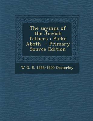 Book cover for The Sayings of the Jewish Fathers