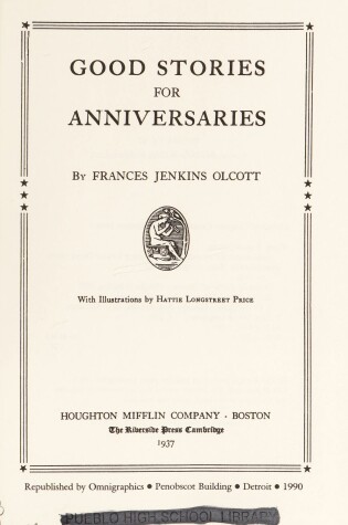 Cover of Good Stories for Anniversaries