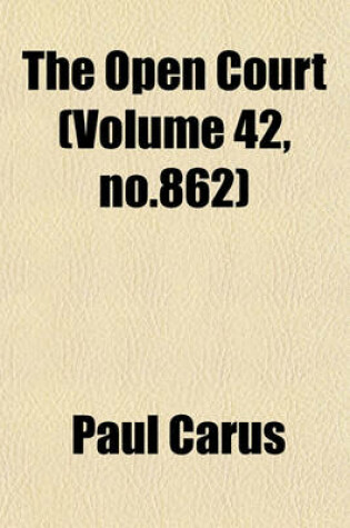 Cover of The Open Court (Volume 42, No.862)