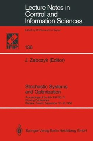 Cover of Stochastic Systems and Optimization