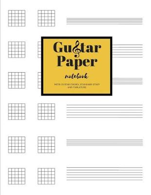 Book cover for Guitar Paper Notebook with Guitar Chord, Standard Staff and Tablature