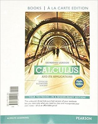 Book cover for Calculus and Its Applications Expanded Version Media Update Books a la Carte Edition