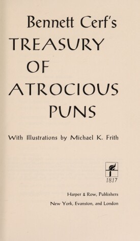 Book cover for Treasury of Atrocious Puns