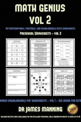Cover of Preschool Worksheets (Math Genius Vol 2)