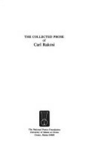 Cover of Collected Prose