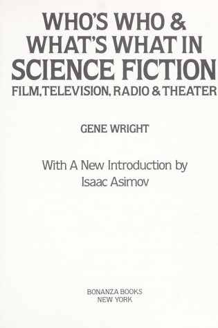 Cover of Whos Who Whats What in Science Fiction F