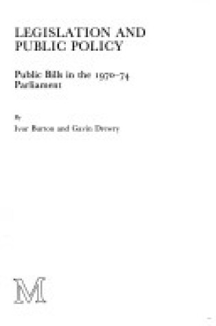 Cover of Legislation and Public Policy