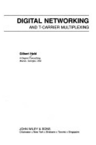 Cover of Digital Networking and T-carrier Multiplexing