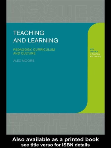 Book cover for Teaching and Learning