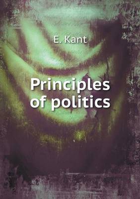 Book cover for Principles of politics