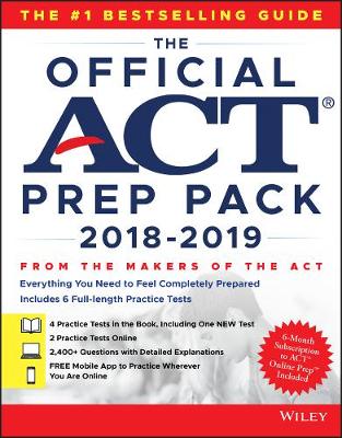 Book cover for The Official ACT Prep Pack with 6 Full Practice Tests (4 in Official ACT Prep Guide + 2 Online)