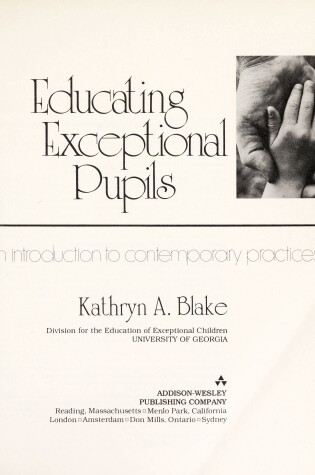 Cover of Exceptional Pupils