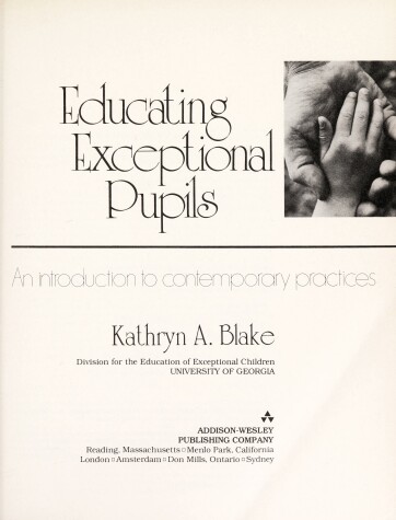 Book cover for Exceptional Pupils