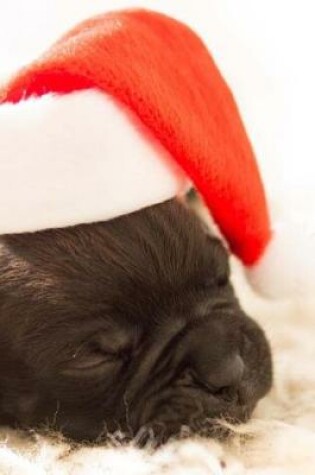 Cover of Sleepy Puppy Wearing a Santa Hat Journal