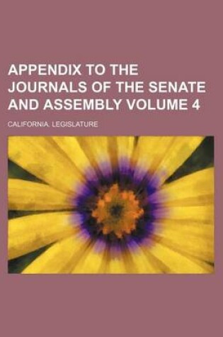 Cover of Appendix to the Journals of the Senate and Assembly Volume 4