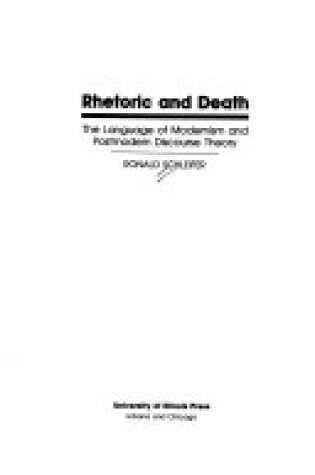 Cover of Rhetoric and Death