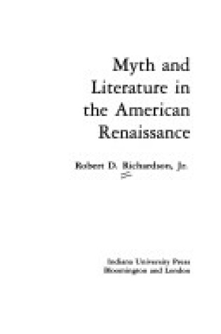 Cover of Myth and Literature in the American Renaissance