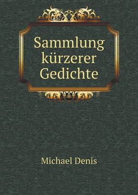 Book cover for Sammlung kürzerer Gedichte