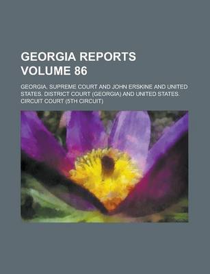 Book cover for Georgia Reports Volume 86