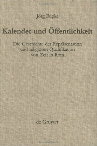 Cover of Kalender und OEffentlichkeit