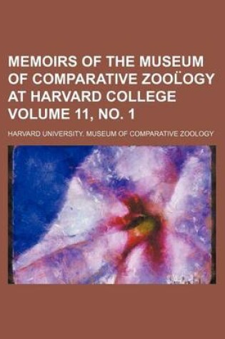 Cover of Memoirs of the Museum of Comparative Zool Ogy at Harvard College Volume 11, No. 1