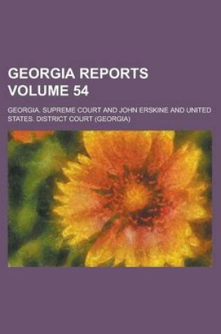 Cover of Georgia Reports Volume 54