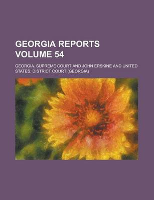 Book cover for Georgia Reports Volume 54