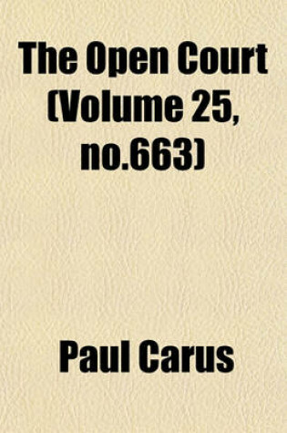 Cover of The Open Court (Volume 25, No.663)