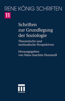 Cover of Schriften Zur Grundlegung Der Soziologie