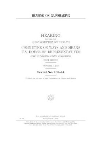 Cover of Hearing on gainsharing