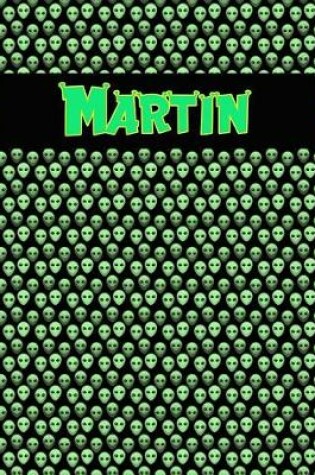 Cover of 120 Page Handwriting Practice Book with Green Alien Cover Martin