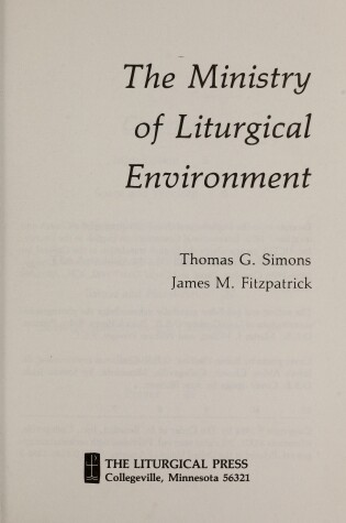 Cover of The Ministry of Liturgical Environment