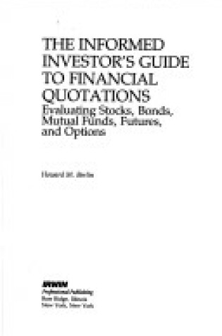 Cover of Informed Investor's Guide to Financial Quotations