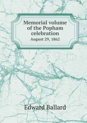 Book cover for Memorial Volume of the Popham Celebration August 29, 1862