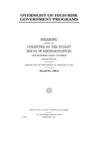 Cover of Oversight of high-risk government programs