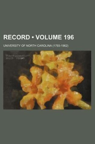Cover of Record (Volume 196)