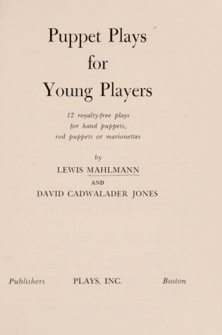 Cover of Puppet Plays for Young Players