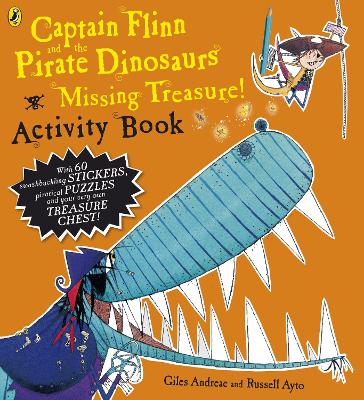 Book cover for Captain Flinn and the Pirate Dinosaurs - Missing Treasure! Activity Book