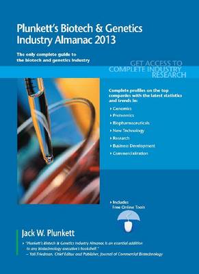 Cover of Plunkett's Biotech & Genetics Industry Almanac 2013