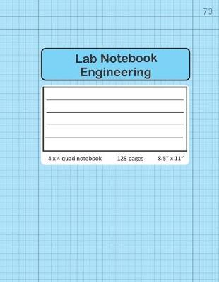 Cover of Lab Notebook Engineering 4 x 4 Quad Numbered