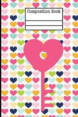 Cover of Key Hearts Composition Notebook - 4x4 Quad Ruled