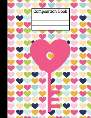 Book cover for Key Hearts Composition Notebook - 4x4 Quad Ruled