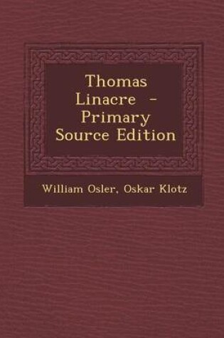 Cover of Thomas Linacre