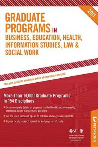 Cover of Graduate Programs in Business, Education, Health, Information Studies, Law & Social Work