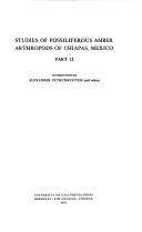 Book cover for Studies of Fossiliferous Amber Arthropods of Chiapas, Mexico