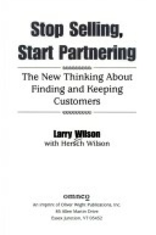 Cover of Stop Selling, Start Partnering